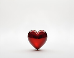 Fototapeta premium red heart on white background