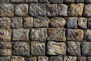 Obraz premium Image of European cobble stone paving surface. Texture for background usage