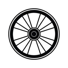 Fototapeta premium Wheel silhouette vector art illustration