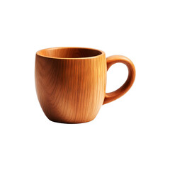 Rustic Wooden Mug Isolated On Light Background