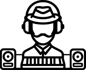 Music Artist line icon. linear style sign for mobile concept and web sign, symbol, vector, art