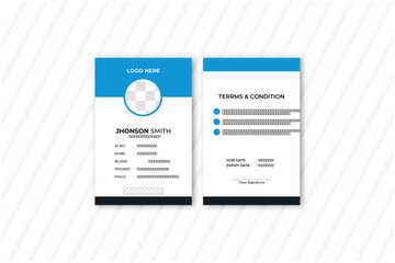 Obraz premium Modern ID card design template. Corporate identity card design. Professional employee id card. Vector