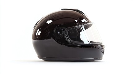 A sleek black motorcycle helmet displayed in profile, designed for safety and style.