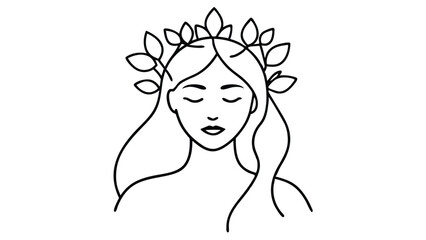 Portrait of a Woman with Flower Crown