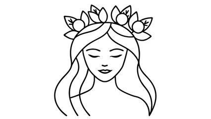 Portrait of a Woman with Flower Crown