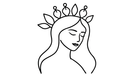 Portrait of a Woman with Flower Crown