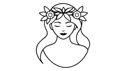 Portrait of a Woman with Flower Crown