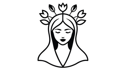 Portrait of a Woman with Flower Crown