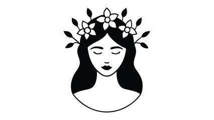 Portrait of a Woman with Flower Crown