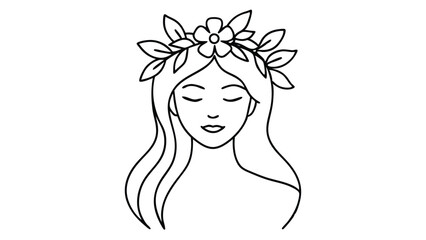 Portrait of a Woman with Flower Crown