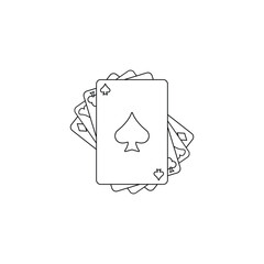 Classic Playing Card Icon for Game Design