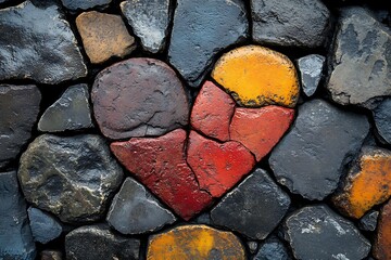 Heart-Shaped Stone in a Spectrum of Colors


