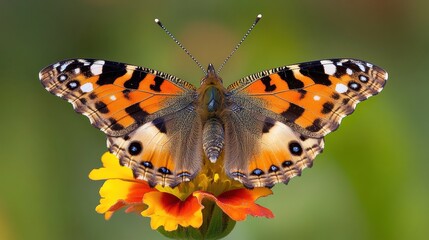 Obraz premium Vibrant Butterfly Resting on Bright Flower