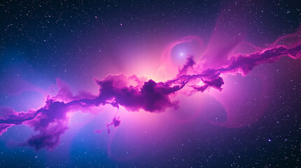 Naklejka premium Nebula and galaxies in space. Abstract cosmos background