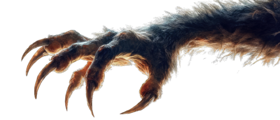 Detailed Close-Up of a Beastly Hand with Sharp Claws