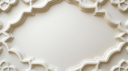 Elegant White Architectural Design Frame With Intricate Detailing