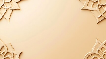 Beige Background With Intricate Floral Corner Designs