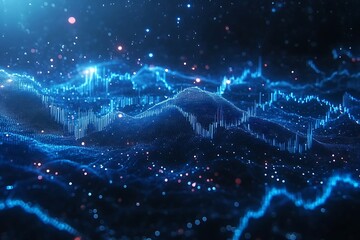 Fototapeta premium Blue Futuristic Energy Pattern Background