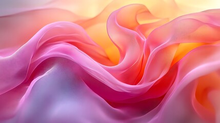 Obraz premium Abstract Pink and Orange Sheer Fabric Drapery