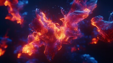 Fototapeta premium Abstract fiery and icy swirls.