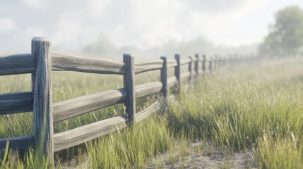 Obraz premium Serene Fencing Scene with Soft Natural Light