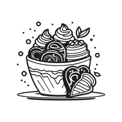 Chocolate day vector silhouette illustration 