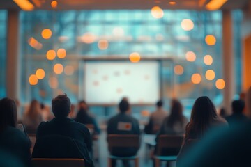 Business Presentation Attendees Sitting Soft Focus