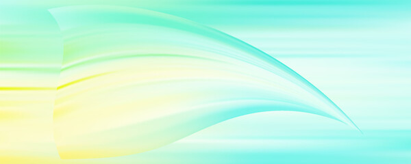 Green speed line wavy shape on dark background. High speed green waves for eco-design.