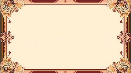 Ornate Decorative Frame With Beige Background
