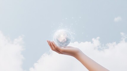 Surreal depiction of panentheism with a divine hand holding a glowing Earth amidst vibrant galaxies and melting nebula clouds in infinite space