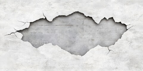 Obraz premium 壁にひびが入った大きな穴があるコンクリートの表面