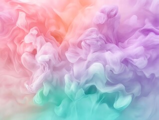 Fototapeta premium organic fluid shapes with soft pastel shades of pink, teal, and lavender 