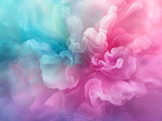 Fototapeta premium organic fluid shapes with soft pastel shades of pink, teal, and lavender 