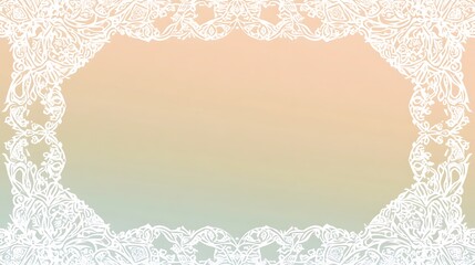 Elegant White Floral Frame On Pastel Background