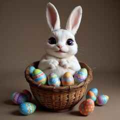 easter bunny with easter eggs