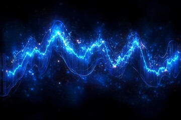 Abstract Glowing Waveform Background