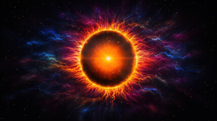 Obraz premium Celestial Energy Burst - A Cosmic Spectacle