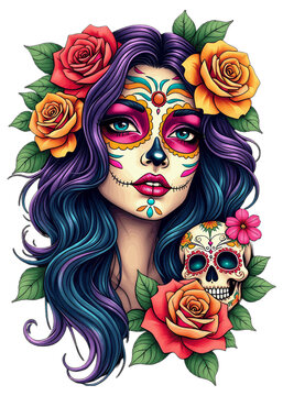Chicano Girl Mexico Flowers Death Pretty