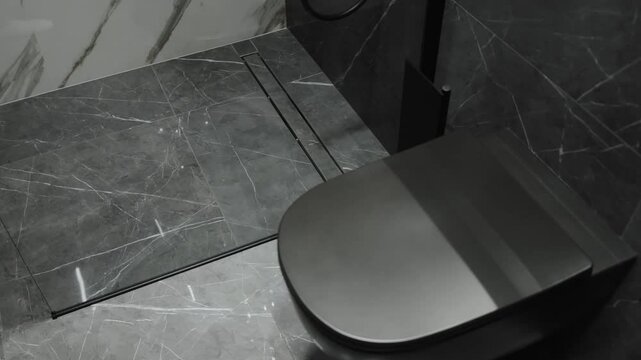 Experience a Modern Minimalist Bathroom with a Dark Aesthetic that is truly captivating