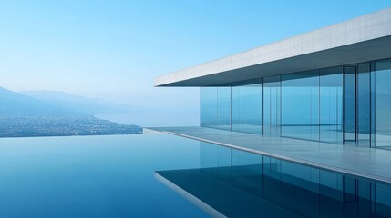 Fototapeta premium Tranquil Reflection in Modern Landscape Design