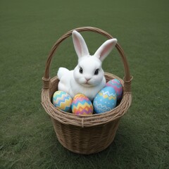 easter bunny in a basket
