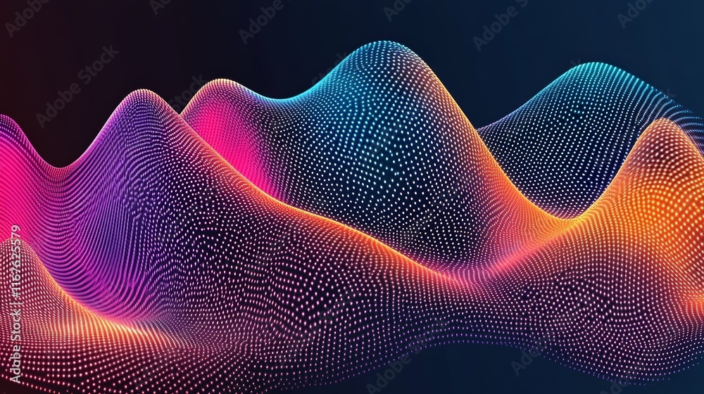 Poster glowing blue lines and light particles create an abstract data flow background for tech designs