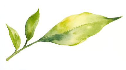 Obraz premium Tea leaves watercolor illustration on a white background