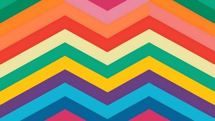 Fototapeta premium Bright and Playful Rainbow Chevron Design for Kids and Vibrant Decor