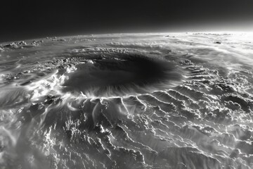 Aerial view of dramatic hurricane eye