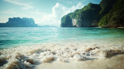 Vintage Style Natural Islands with Soft Light Background