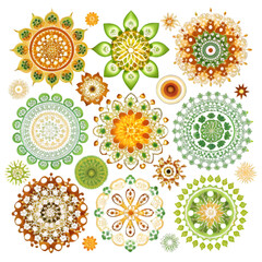 pattern with flowers    isolated on transparent background