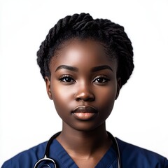 Portrait of African American Nurse, Healthcare Professional, Medical Worker, Compassionate Caregiver, Medical Concept, Health and Wellness