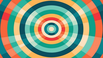 Vibrant Radial Burst Circles with Teal, Coral, and Lime Green for Bold and Dynamic Designs