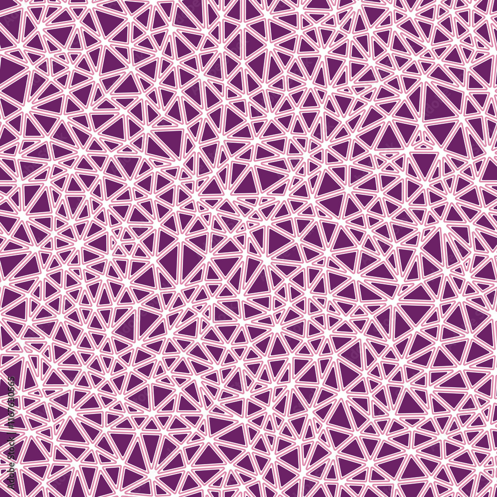 Poster tileable abstract background. rounded solid shapes in frames. small triangles size. single color ton